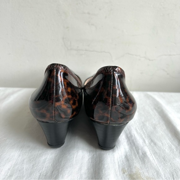 Cole Haan Tali Luxe Tortoise Patent leather Stacked Wedge Shoes - Picture 4 of 14